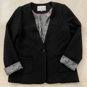 Pink Martini Black Blazer With Grey Paisley Lining Large